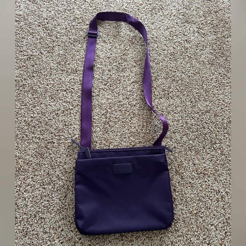 Lipault Purple Nylon Crossbody Adjustable Strap - Picture 3 of 11